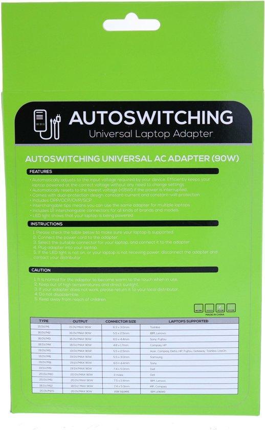 Adaptateur Universel avec 10 Connecteurs Différents (SY-90 W) pour Ordinateur Portable