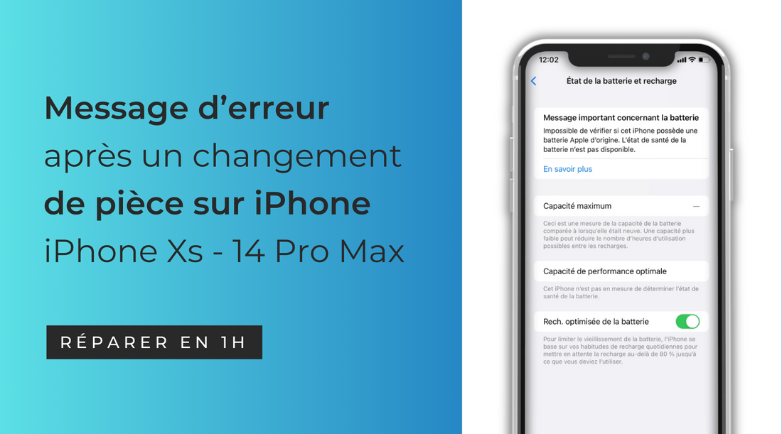 Message d’erreur après un changement de pièce sur iPhone iPhone Xs - 14 Pro Max