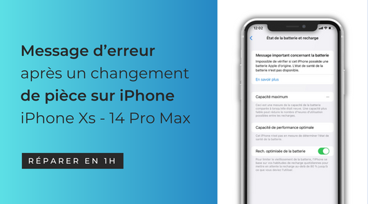 Message d’erreur après un changement de pièce sur iPhone iPhone Xs - 14 Pro Max