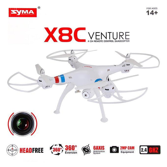 Syma X8C Venture Quadcopter 2MP HD Camera Headless-modus 2.4G RC RTF 6-assige Gyro 3D Flip Fly
