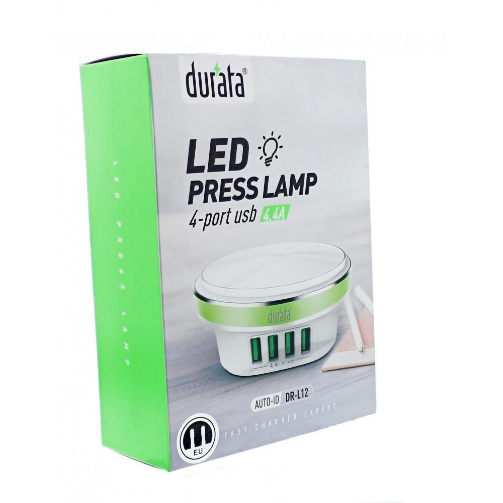 Chargeur Durata DR-L12 Led Press Lamp avec 4 Ports USB