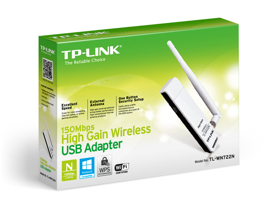 TP-Link Antenne Clé USB Wifi à gain élevé 150mbps - wn722n