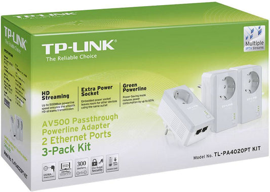 TP-LINK TL-PA4020PT 3× Adaptateurs Prises 2 Ports Ethernet