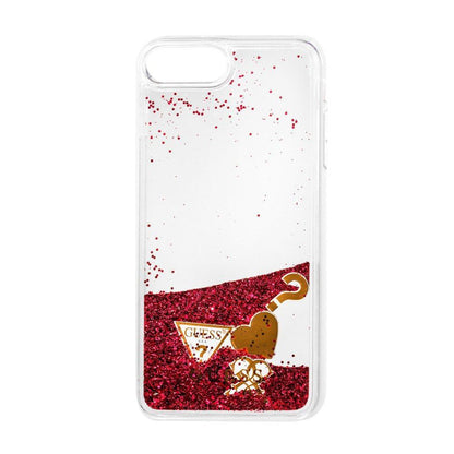 Coque étui GUESS Raspberry Hard Glitter Hearts pour iPhone 8 Plus/7 Plus - Red