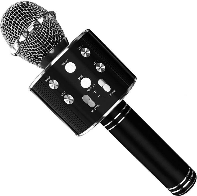 Microphone WSTER WS-858 Sans Fil Bluetooth et Haut-Parleur Hi-Fi Karaoké