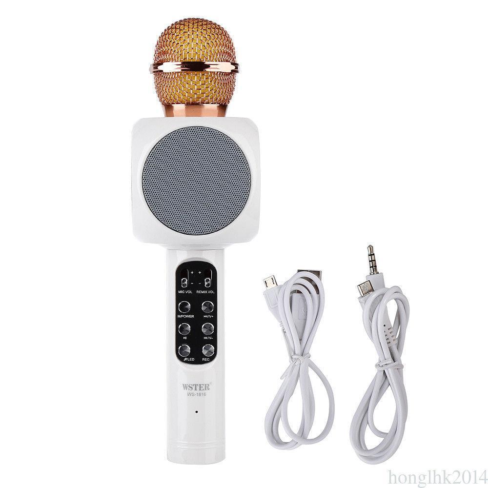 Microphone WS-1816 Bluetooth Sans Fil Hi-Fi à Condensateur Karaoké