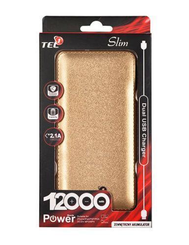 TEL1 Slim Batterie de Secours PowerBank 12000mAh Ultra-fin