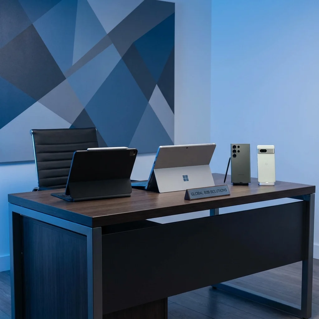 Espace de travail professionnel avec solutions de gestion mobile